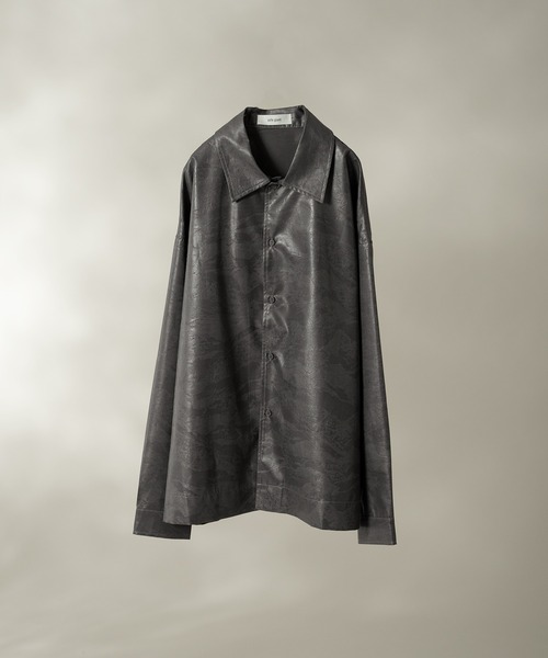 セール】LEATHER LIKE SATIN SHIRT/レザーライクサテンシャツ（シャツ