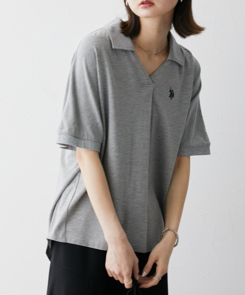 U.S. POLO ASSN.(ユーエスポロアッスン)の「【U.S. POLO ASSN.】スキッパーポロシャツ(ポロシャツ・レディース・モスグリーン/ブラック/杢グレー/オフホワイト・LL/L/M/S)」の20枚目の写真