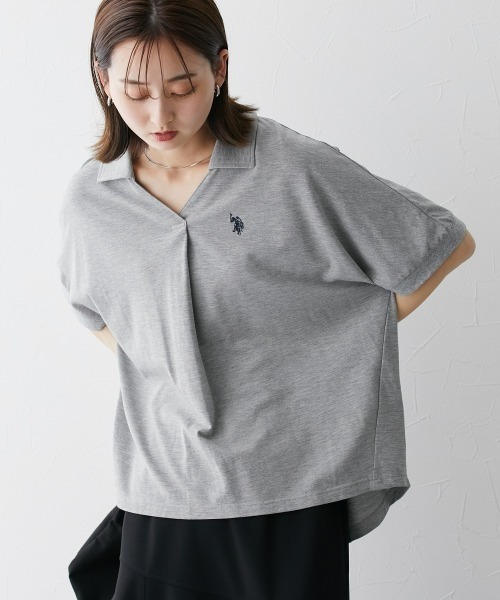 U.S. POLO ASSN.(ユーエスポロアッスン)の「【U.S. POLO ASSN.】スキッパーポロシャツ(ポロシャツ・レディース・モスグリーン/ブラック/杢グレー/オフホワイト・LL/L/M/S)」の9枚目の写真