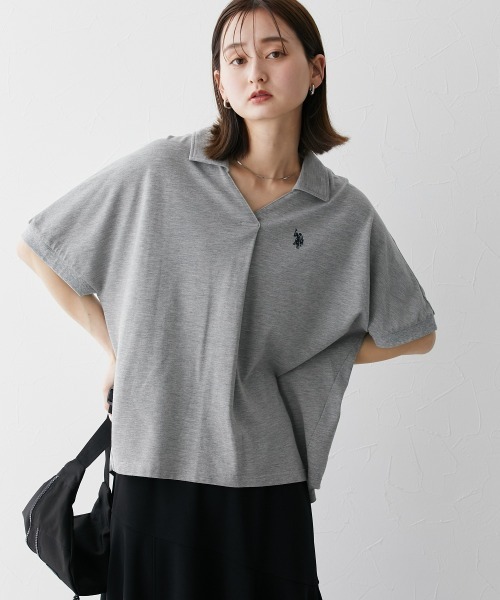 U.S. POLO ASSN.(ユーエスポロアッスン)の「【U.S. POLO ASSN.】スキッパーポロシャツ(ポロシャツ・レディース・モスグリーン/ブラック/杢グレー/オフホワイト・LL/L/M/S)」の10枚目の写真