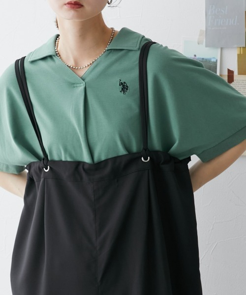 U.S. POLO ASSN.(ユーエスポロアッスン)の「【U.S. POLO ASSN.】スキッパーポロシャツ(ポロシャツ・レディース・モスグリーン/ブラック/杢グレー/オフホワイト・LL/L/M/S)」の15枚目の写真
