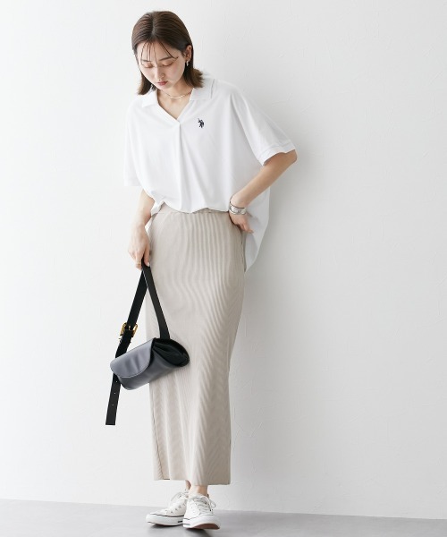 U.S. POLO ASSN.(ユーエスポロアッスン)の「【U.S. POLO ASSN.】スキッパーポロシャツ(ポロシャツ・レディース・モスグリーン/ブラック/杢グレー/オフホワイト・LL/L/M/S)」の16枚目の写真