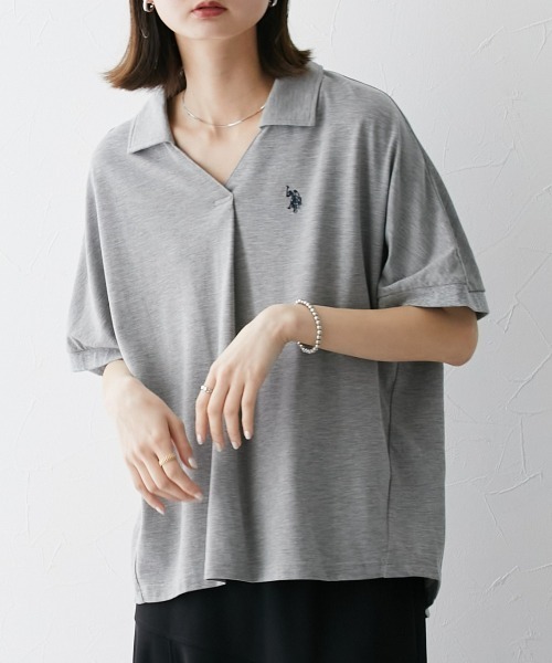 U.S. POLO ASSN.(ユーエスポロアッスン)の「【U.S. POLO ASSN.】スキッパーポロシャツ(ポロシャツ・レディース・モスグリーン/ブラック/杢グレー/オフホワイト・LL/L/M/S)」の19枚目の写真