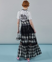 Check Pattern Tulle One-piece Dress/チェックチュールティアード