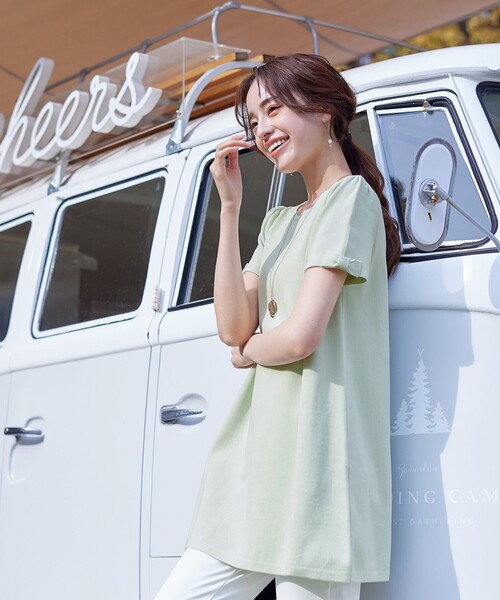 【洗える】リボン袖ニットチュニック（ニット/セーター）｜Tiaclasse（ティアクラッセ）