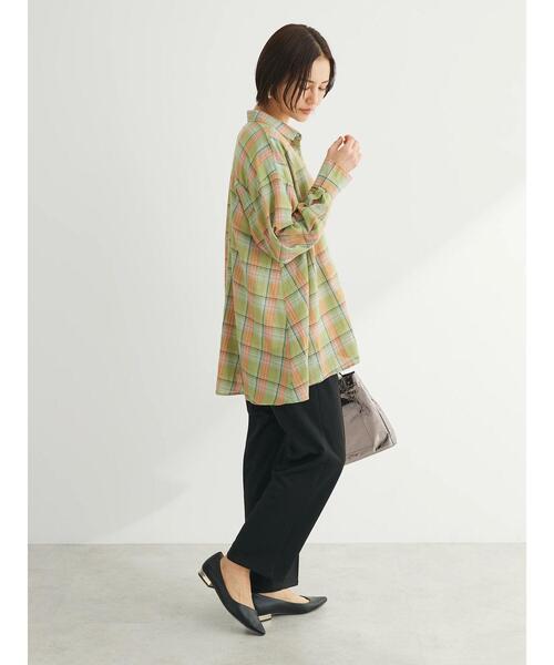 Green Parks(グリーンパークス)の「チェック柄シャツチュニック(チュニック・レディース・グリーン/ブルー/ホワイト系その他2・FREE)」の15枚目の写真