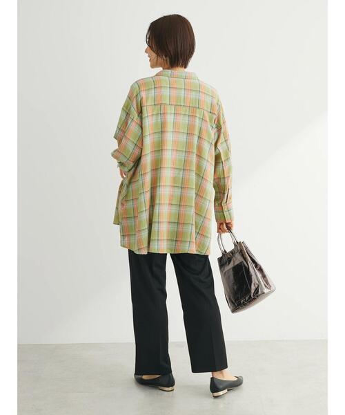 Green Parks(グリーンパークス)の「チェック柄シャツチュニック(チュニック・レディース・グリーン/ブルー/ホワイト系その他2・FREE)」の16枚目の写真