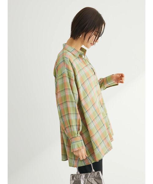 Green Parks(グリーンパークス)の「チェック柄シャツチュニック(チュニック・レディース・グリーン/ブルー/ホワイト系その他2・FREE)」の18枚目の写真