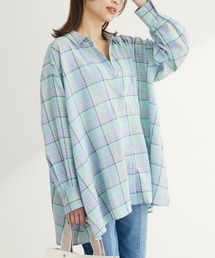 チェック柄シャツチュニック