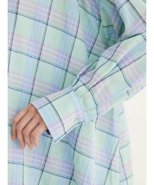 Green Parks(グリーンパークス)の「チェック柄シャツチュニック(チュニック・レディース・グリーン/ブルー/ホワイト系その他2・FREE)」の12枚目の写真