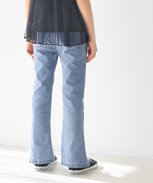 coca(coca)(コカ)の「キッズ ストレッチ裾スリットフレアデニムパンツ(デニムパンツ・キッズ・ブルー/ライトブルー・120/140/110/130/150)」の6枚目の写真
