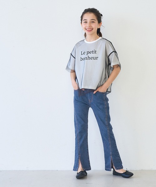 coca(coca)(コカ)の「キッズ ストレッチ裾スリットフレアデニムパンツ(デニムパンツ・キッズ・ブルー/ライトブルー・120/140/110/130/150)」の8枚目の写真