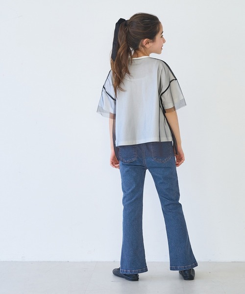 coca(coca)(コカ)の「キッズ ストレッチ裾スリットフレアデニムパンツ(デニムパンツ・キッズ・ブルー/ライトブルー・120/140/110/130/150)」の10枚目の写真