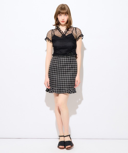 ME COUTURE(ミークチュール)の「チェックミニフリルスカート(スカート・レディース・ピンク/ベージュ/ブラック・0/1)」の6枚目の写真