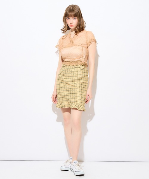 ME COUTURE(ミークチュール)の「チェックミニフリルスカート(スカート・レディース・ピンク/ベージュ/ブラック・0/1)」の11枚目の写真