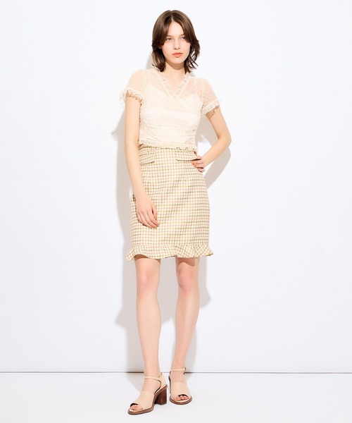 ME COUTURE(ミークチュール)の「チェックミニフリルスカート(スカート・レディース・ピンク/ベージュ/ブラック・0/1)」の16枚目の写真