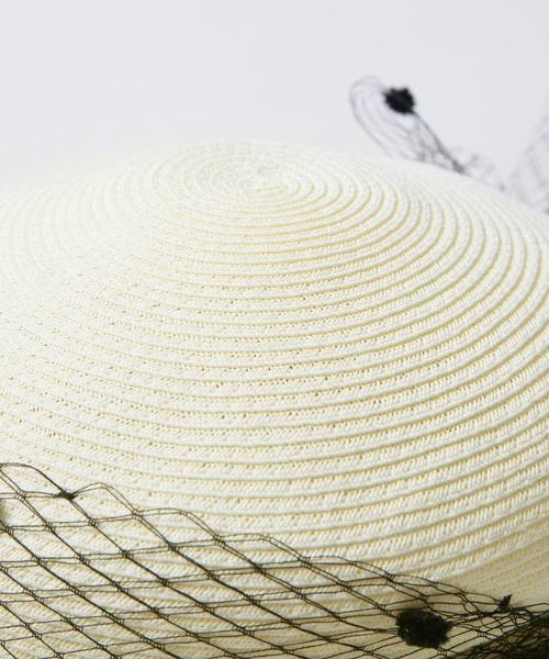 Julia Boutique（ジュリアブティック）の「ドットチュールリボン付きサマーキャスケット/24108（キャスケット・レディース・ブラック/オフホワイト・ONE）」の9枚目の写真