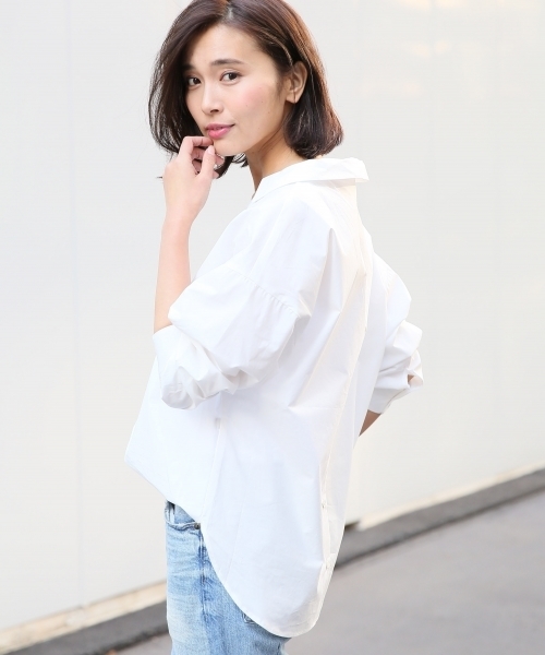 A part by（アパートバイ）の「CドルマンVPOシャツ 744281 （シャツ/ブラウス・レディース・ブラック/ベージュ/ホワイト/ピンク/イエロー/ライトパープル・FREE）」の10枚目の写真