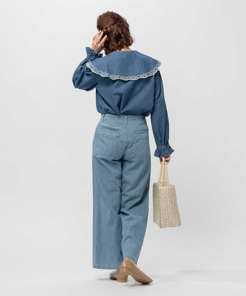 SOMETHING(サムシング)の「【SOMETHING】SAILOR WIDE(デニムパンツ・レディース・ライトインディゴブルー・XS/M/S)」の5枚目の写真