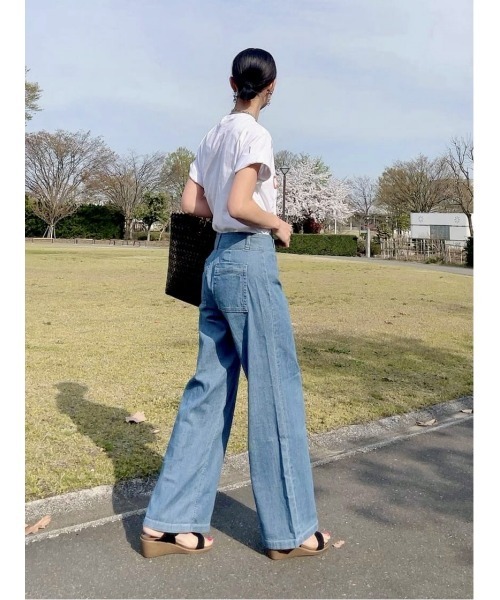SOMETHING(サムシング)の「【SOMETHING】SAILOR WIDE(デニムパンツ・レディース・ライトインディゴブルー・XS/M/S)」の15枚目の写真