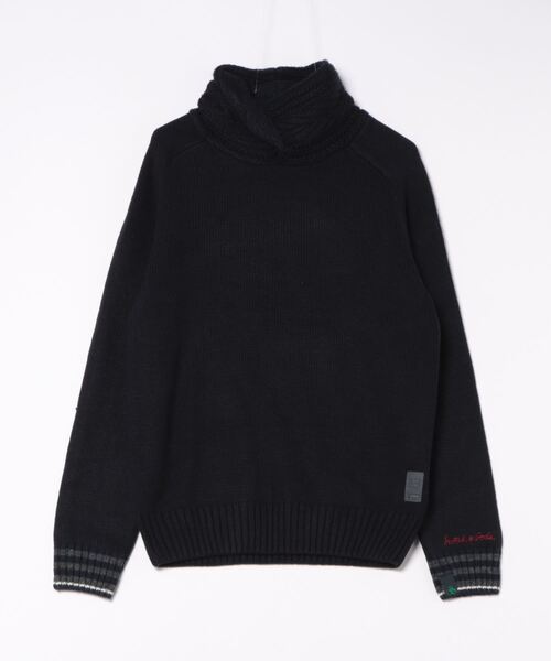 SCOTCH&SODA(スコッチアンドソーダ)の「【SCOTCH & SODA】 WOOL-BLEND TWISTED COLLAR PULLOVER(ニット/セーター・メンズ・ネイビー・MEDIUM)」の1枚目の写真