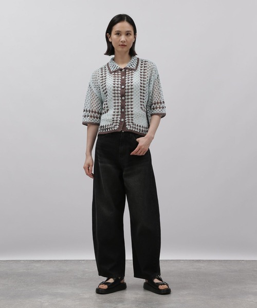 LAKOLE(ラコレ)の「かぎ針風シャツカーディガン / 118343(カーディガン/ボレロ・レディース・ミント/アイボリー系2/ライトイエロー・SMALL/MEDIUM)」の16枚目の写真