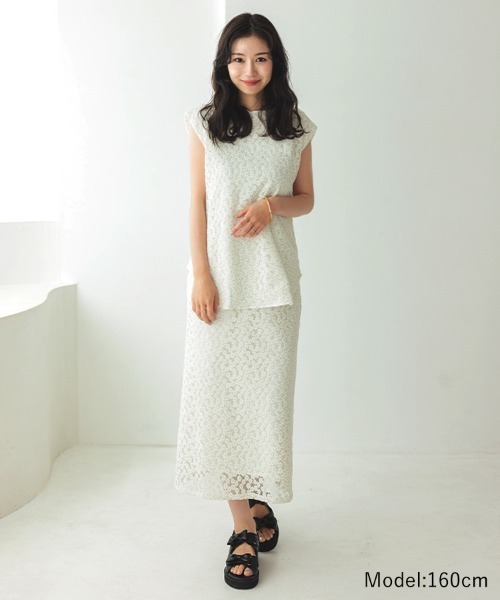 DONOBAN（ドノバン）の「フラワーレーススカート（スカート・レディース・ブラック/ホワイト・F）」の3枚目の写真