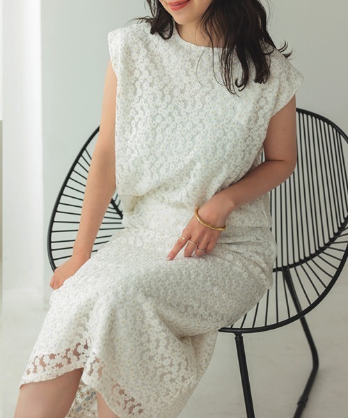 DONOBAN（ドノバン）の「フラワーレーススカート（スカート・レディース・ブラック/ホワイト・F）」の5枚目の写真