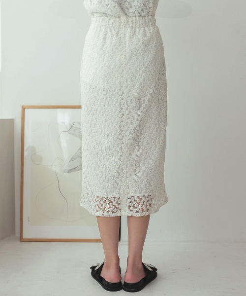 DONOBAN（ドノバン）の「フラワーレーススカート（スカート・レディース・ブラック/ホワイト・F）」の12枚目の写真