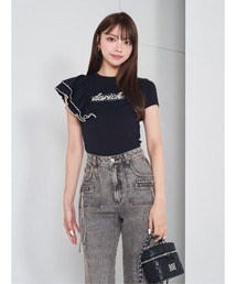 アシメショルダーパールTシャツ
