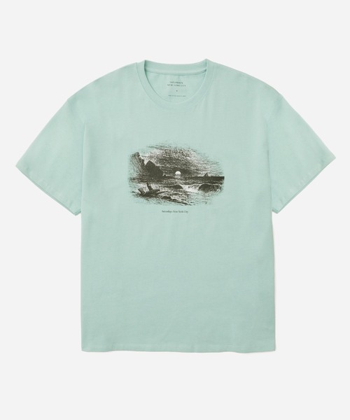 Saturdays NYC(サタデーズ ニューヨークシティ )の「OLD BEACH RELAXED SS TEE(Tシャツ/カットソー・メンズ・サックスブルー/オフホワイト・S/M/L/XL)」の1枚目の写真