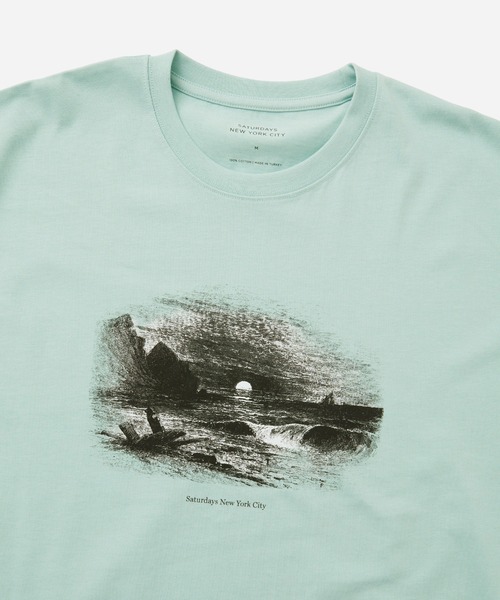 Saturdays NYC(サタデーズ ニューヨークシティ )の「OLD BEACH RELAXED SS TEE(Tシャツ/カットソー・メンズ・サックスブルー/オフホワイト・S/M/L/XL)」の4枚目の写真