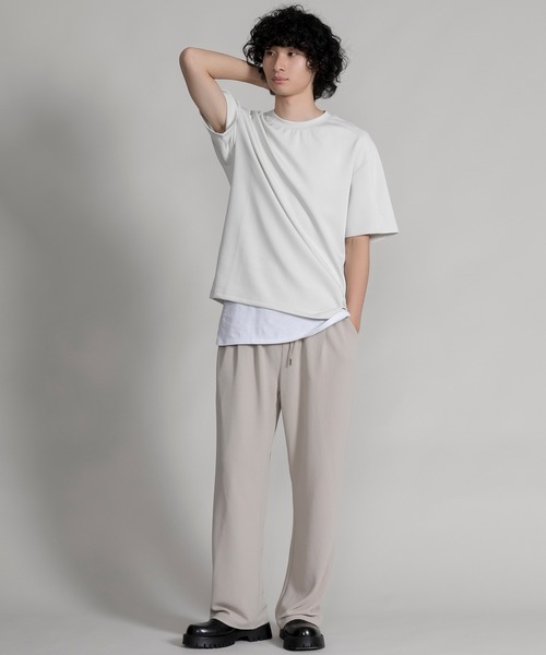 aimoha（アイモハ）の「【aimoha neo】TEXTURED TRACK TROUSERS セットアップ対応（スウェットパンツ・メンズ・ブラック/ベージュ・SMALL/MEDIUM/LARGE/X-LARGE）」の7枚目の写真