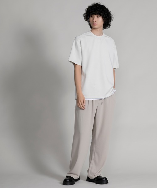 aimoha（アイモハ）の「【aimoha neo】TEXTURED TRACK TROUSERS セットアップ対応（スウェットパンツ・メンズ・ブラック/ベージュ・SMALL/MEDIUM/LARGE/X-LARGE）」の8枚目の写真
