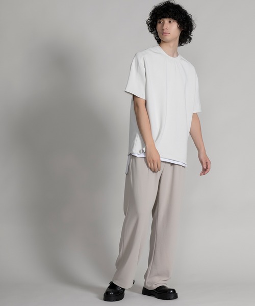 aimoha（アイモハ）の「【aimoha neo】TEXTURED TRACK TROUSERS セットアップ対応（スウェットパンツ・メンズ・ブラック/ベージュ・SMALL/MEDIUM/LARGE/X-LARGE）」の9枚目の写真