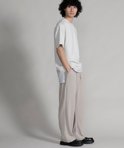 aimoha（アイモハ）の「【aimoha neo】TEXTURED TRACK TROUSERS セットアップ対応（スウェットパンツ・メンズ・ブラック/ベージュ・SMALL/MEDIUM/LARGE/X-LARGE）」の11枚目の写真