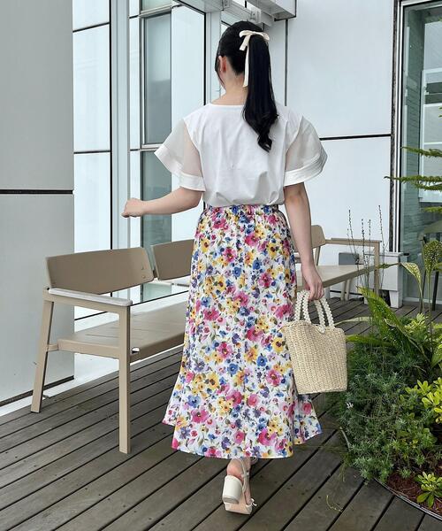 couture brooch（クチュールブローチ）の「◆【接触冷感/UVケア/マシンウォッシャブル】袖シアーフレアデザイントップス（Tシャツ/カットソー・レディース・ピンク系その他/ブラック/ライトグレー/オフホワイト・42/40/38/36）」の13枚目の写真