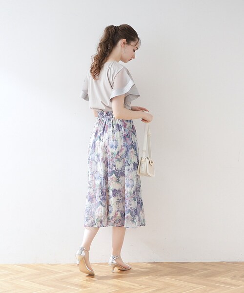 couture brooch（クチュールブローチ）の「◆【接触冷感/UVケア/マシンウォッシャブル】袖シアーフレアデザイントップス（Tシャツ/カットソー・レディース・ピンク系その他/ブラック/ライトグレー/オフホワイト・42/40/38/36）」の17枚目の写真