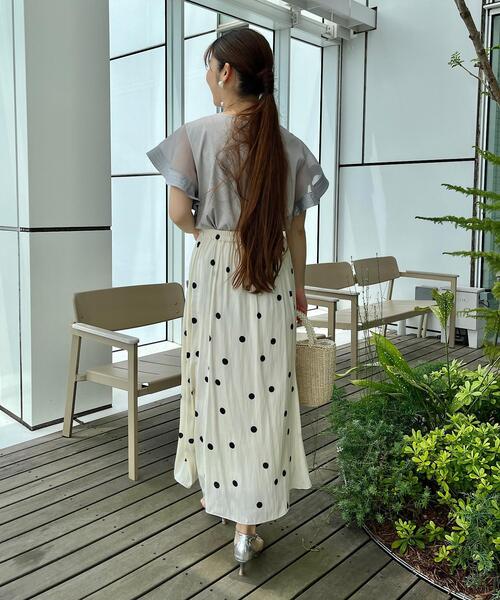 couture brooch（クチュールブローチ）の「◆【接触冷感/UVケア/マシンウォッシャブル】袖シアーフレアデザイントップス（Tシャツ/カットソー・レディース・ピンク系その他/ブラック/ライトグレー/オフホワイト・42/40/38/36）」の22枚目の写真