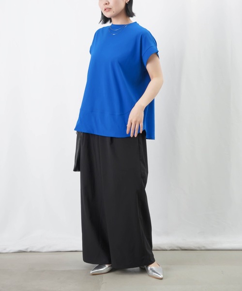 LUCA/LADY LUCK LUCA(ルカ/レディラックルカ)の「LC/LLL ドライタッチフレンチカットソー / ラウンドヘムシンプルTシャツ(Tシャツ/カットソー・レディース・ブルー/カーキ/ブラック/ホワイト・FREE)」の12枚目の写真