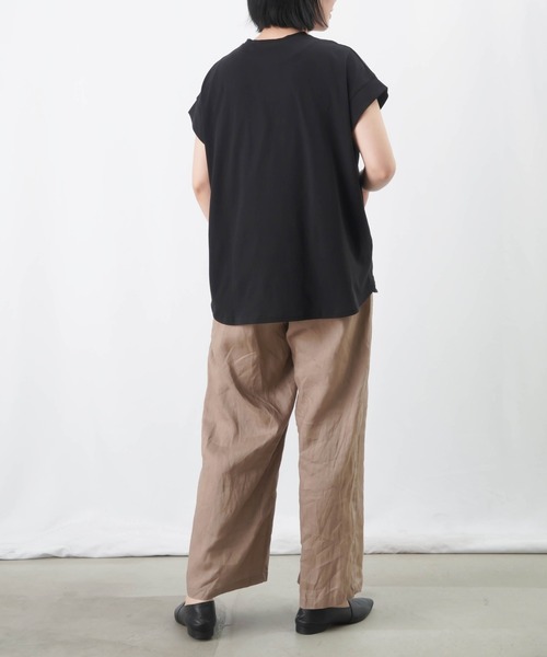 LUCA/LADY LUCK LUCA(ルカ/レディラックルカ)の「LC/LLL ドライタッチフレンチカットソー / ラウンドヘムシンプルTシャツ(Tシャツ/カットソー・レディース・ブルー/カーキ/ブラック/ホワイト・FREE)」の21枚目の写真