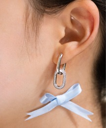 CRYSTAL LINK EARRING  レディースピアス　ローズゴールド／シルバー／ゴールド