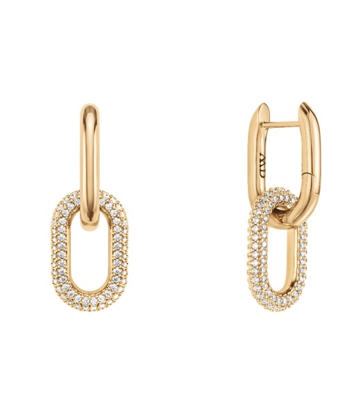 CRYSTAL LINK EARRING レディースピアス ローズゴールド