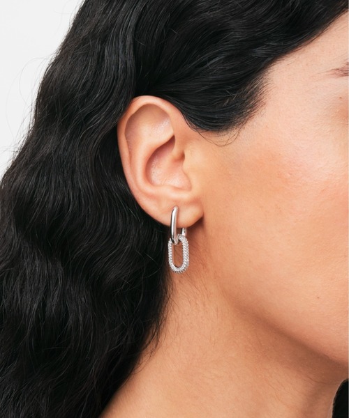 セール】CRYSTAL LINK EARRING レディースピアス ローズゴールド