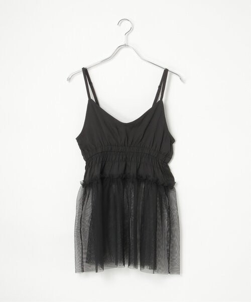 VENCEEXCHANGE（ヴァンスエクスチェンジ）の「チュール切替キャミソール（キャミソール・レディース・オフホワイト/ライトグレー/ブラック・FREE）」の18枚目の写真