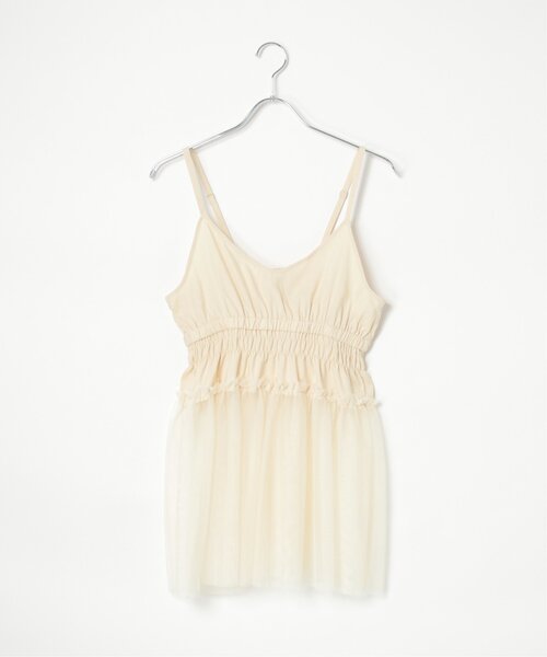 VENCEEXCHANGE（ヴァンスエクスチェンジ）の「チュール切替キャミソール（キャミソール・レディース・オフホワイト/ライトグレー/ブラック・FREE）」の19枚目の写真