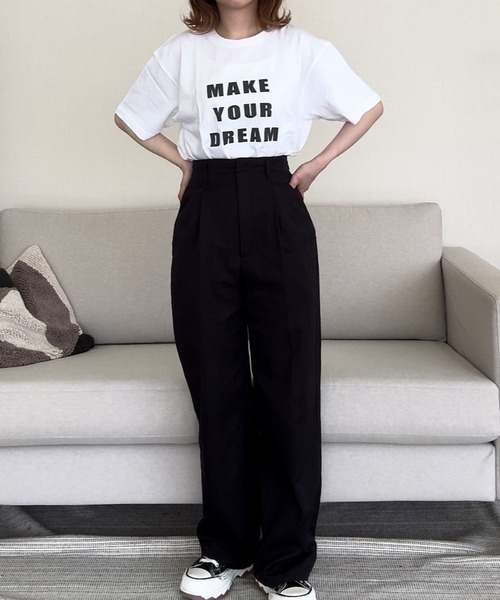 cuorequal(クオレコール)の「太文字英字ロゴプリント半袖Tシャツ(Tシャツ/カットソー・レディース・ホワイト・LARGE/MEDIUM)」の2枚目の写真
