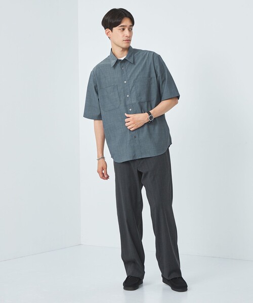 green label relaxing(グリーンレーベルリラクシング)の「ウォッシャブルトロ ダブルポケット レギュラーカラー シャツ-ウォッシャブル・ストレッチ・防シワ-(シャツ/ブラウス・メンズ・オリーブ/ターコイズブルー・XL/M/S/L)」の4枚目の写真