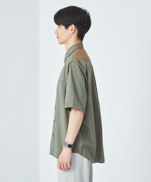 green label relaxing(グリーンレーベルリラクシング)の「ウォッシャブルトロ ダブルポケット レギュラーカラー シャツ-ウォッシャブル・ストレッチ・防シワ-(シャツ/ブラウス・メンズ・オリーブ/ターコイズブルー・XL/M/S/L)」の6枚目の写真