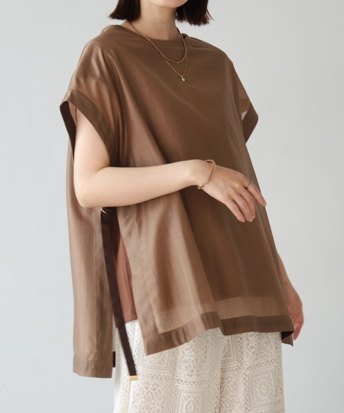 Bou Jeloud(ブージュルード)の「シアーカットドッキングプルオーバー(Tシャツ/カットソー・レディース・ライム/ブラウン・38)」の5枚目の写真